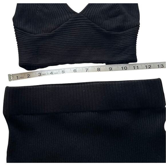 Sincerely Jules Ribbed Knit Black Skirt Set, Women's size small, Coastal Boho - Picture 9 of 9